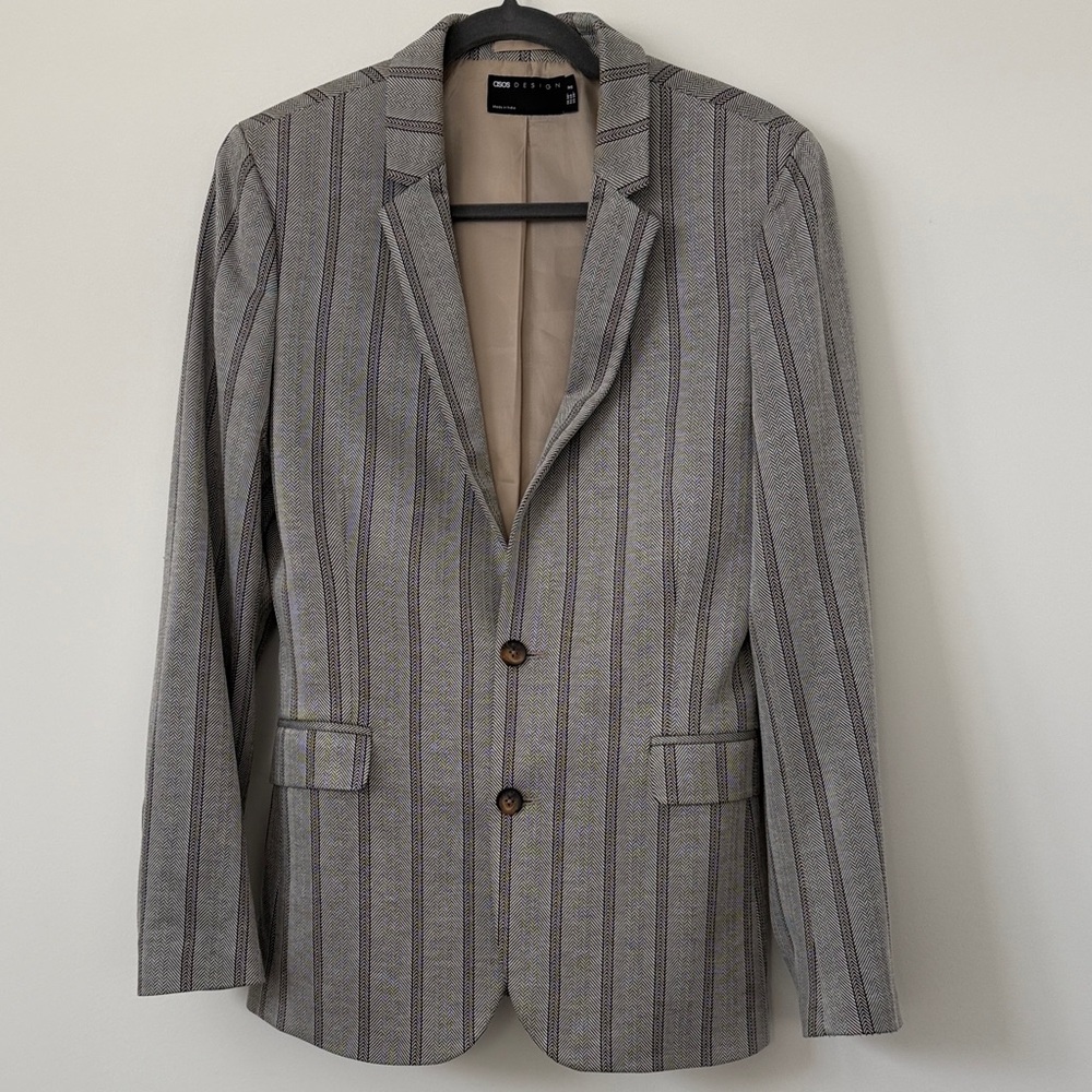 ASOS Gray Pinstripe Blazer
